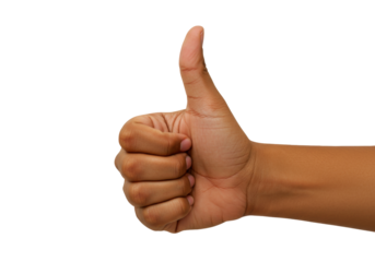 Isolated hand giving thumbs up gesture representing approval or agreement symbol