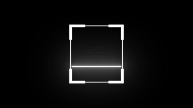 Neon Barcode and QR Code Scanner Icon Animation with Glowing Light Beams and Futuristic Laser Effects, Displaying Digital Scanning Technology and Cyber Design Concept on Dark Background