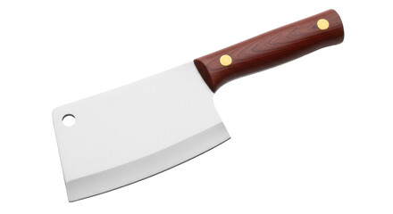 Isolated Meat Cleaver with Wood Handle for Butchering and Cutting Food, Kitchen Tool