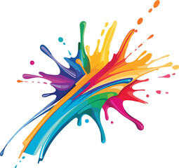 colorful ink splashes