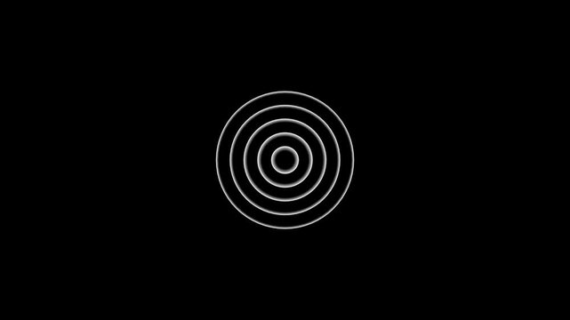 Digital Abstract Circular Animation of Radio Waves with Glowing Green Signal Lines on Black Background, Technology Communication Concept and Connection Visualization in Modern Electronic Design