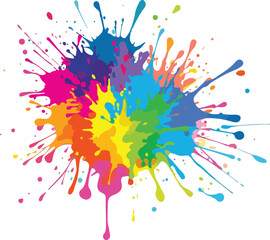 colorful ink splashes