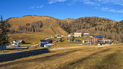 Panoramic view of B&uuml;rgeralm at Aflenz Kurort,Bruck-M&uuml;rzzuschlag District,Styria,Austria
