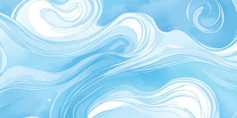 Abstract blue background featuring flowing liquid waves and lines for a modern art and design wallpaper or backdrop