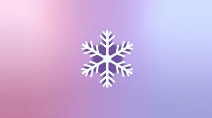 Fototapeta premium Lavender snowflake on pastel gradient background - winter decoration and design element