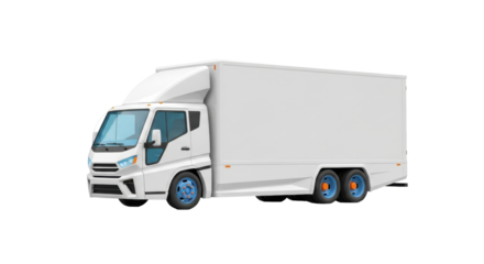 Isolated Light Commercial Vehicle, Box Truck for Delivery, Transport Service and Business Use