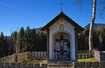Chapel at the road to B&uuml;rgeralm at Aflenz Kurort,Bruck-M&uuml;rzzuschlag District,Styria,Austria

