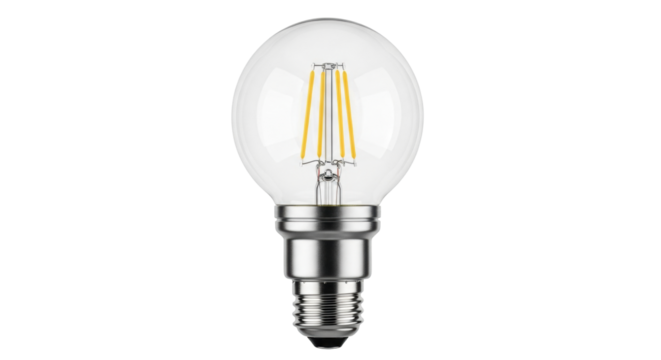 Isolated dimmable light bulb with LED filament, bayonet base, energy-saving solution