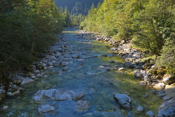 River Brandenberger Ache at Kaiserklamm, Austria, Europe
