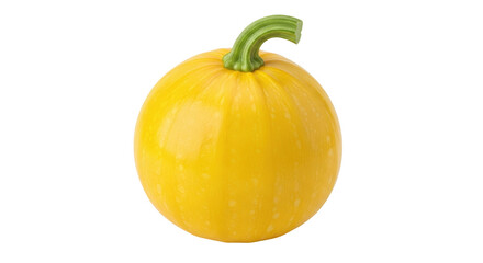 Isolated Round Yellow Squash, a raw ingredient used for cooking or decoration, autumn harvest