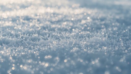 Sparkling ice crystals catch golden sunlight, creating a magical winter wonderland texture with soft bokeh lights