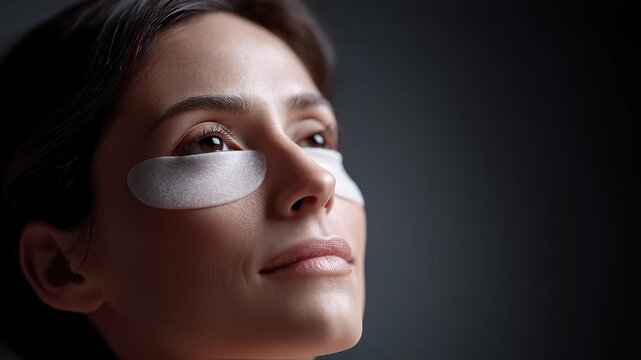 Woman Enjoying a Quiet Moment of Skincare with Eye Masks