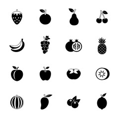 果物のアイコンのセット　フルーツのベクターイラスト