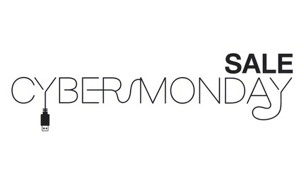 Cyber monday sale design isolated on white background for online shopping event