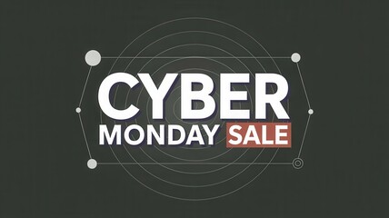 Cyber monday sale banner with abstract geometric design and modern style