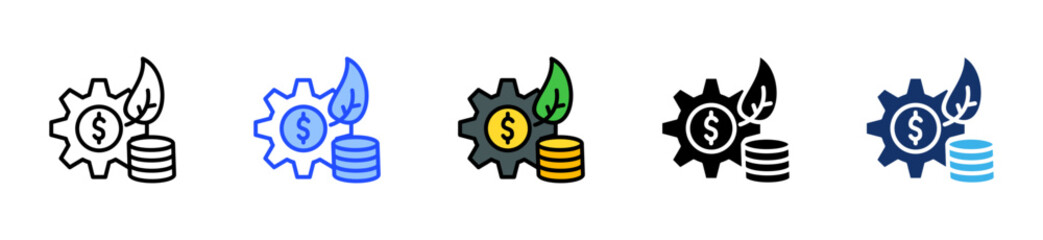 Obraz premium Green Asset Management Icon Collection With Multiple Styles
