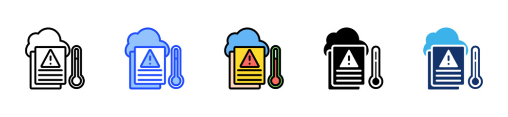 Climate Risk Assessment Icon Collection With Multiple Styles