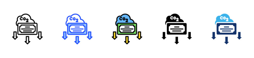 Carbon Credit Icon Collection With Multiple Styles