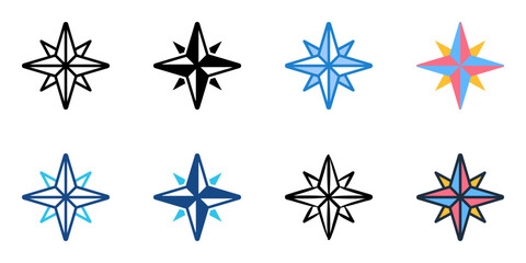 Compass icon set multiple style collection   © Gravisio