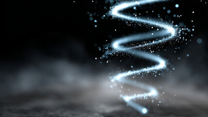 Obraz premium Glowing light spiral against a dark mystical background.