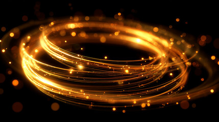 Bright gold light swirl energy rotation background