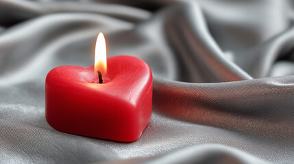 Love and warmth concept heart shape candlelight photo
