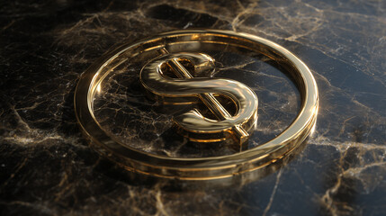 Luxury gold currency symbol wealth business concept