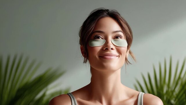 Woman Using Eye Masks Enjoying a Relaxing Moment