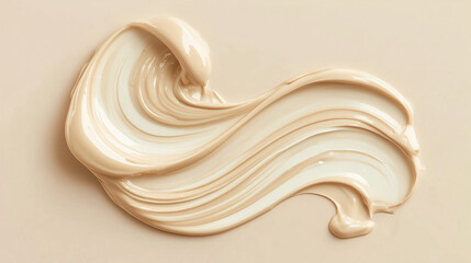 Soft beige tone cream smear fashion makeup advertisement
