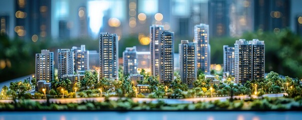 Obraz premium Holographic urban displays of futuristic city architectures in glowing vibrant colors