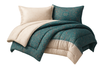 King-size bedding set featuring a reversible comforter for versatile bedroom decor.