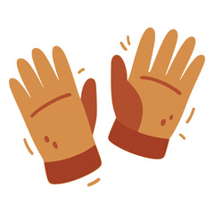 brown warm glove autumn weather flat color vector illustration template design