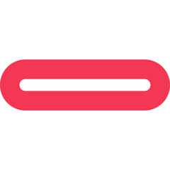 Vibrant Red Abstract Oval Shape With A White Thin Inner Line On A Transparent Background Simple Geometric Design Minimalist Element