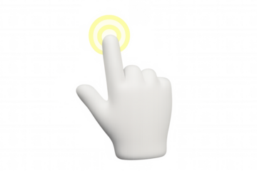 Hand cursor clicking, touching, pushing button. Digital finger interacting with transparent ui element