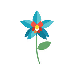 columbine flower clean vector illustration