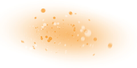 Orange juice splash isolated on black with yellow and gold liquid bubbles for a bright drink illustration design