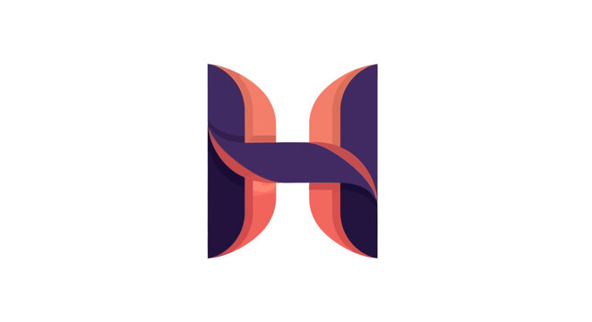 A stylized letter H logo purple and salmon color scheme