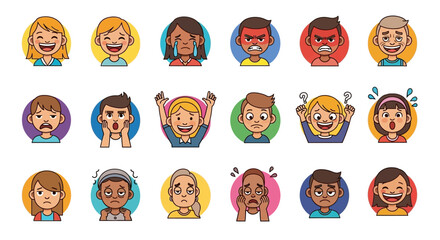 Human Emotions and Facial Expressions Vector Pack