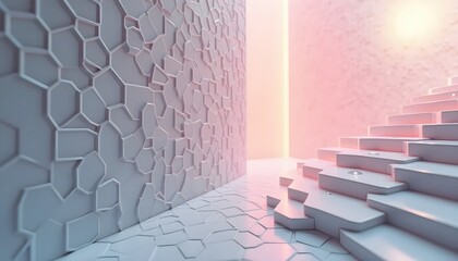 Abstract Futuristic Surface with Symmetric Soft-Toned Balance