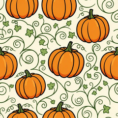 pumpkins_vines_vector_pattern
