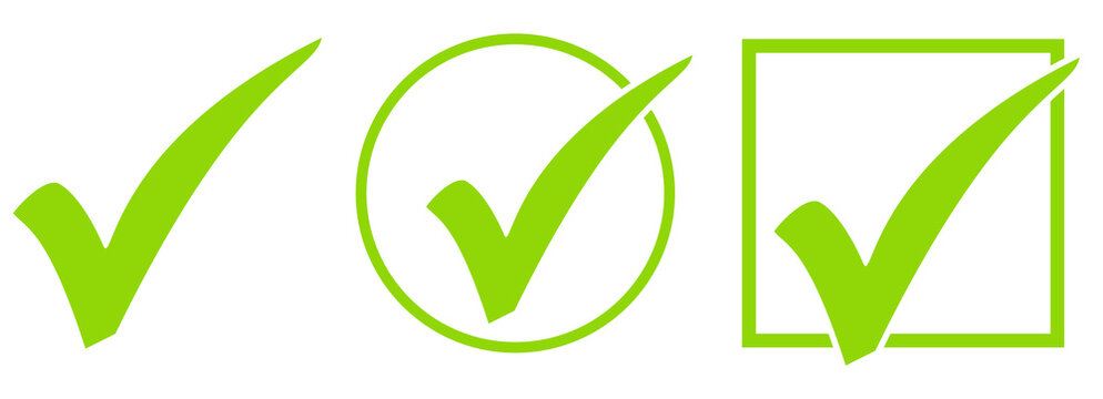 Best&auml;tigung oder Check - 3 gr&uuml;nen H&auml;kchen