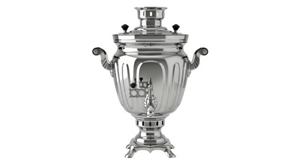 Fototapeta premium Isolated samovar, a metal container traditionally used to boil water in Russia and Iran