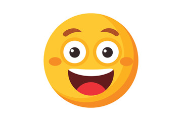 Gleeful yellow emoticon bursts with cheerful delight while showcasing rosy cheeks and shiny eyes