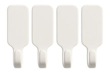 Matte self-adhesive hooks for neatly hanging jewelry in a bedroom wardrobe.