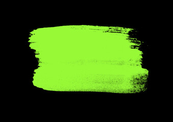 Handgemalte Pinselfläche in grün auf schwarz als Hintergrund