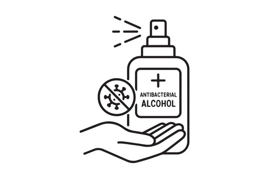 antibacterial alcohol spray hand hygiene concept clip art preview