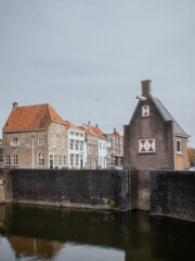Fototapeta premium Street in the city center of Bergen op Zoom, The Netherlands