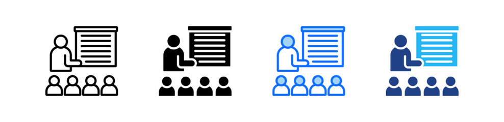 Training Session Icon Set Multiple Style Collection