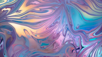 Digital fractal illustration with colorful waves of blue and purple, forming an abstract texture and pattern suitable for a wallpaper backdrop.