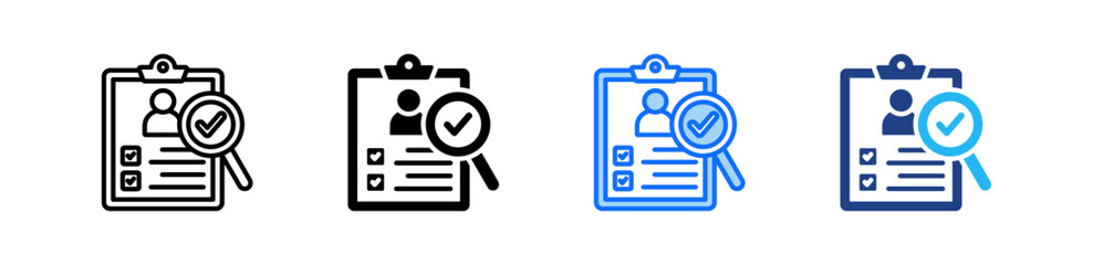 Staff Evaluation Icon Set Multiple Style Collection
